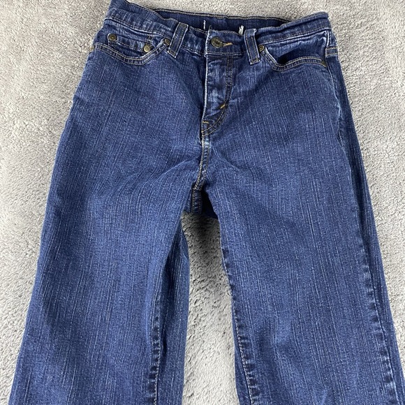 Levis Straight Jeans Womens 4 Short Blue Dark Wash Low Rise - Picture 3 of 15